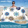 JKJNLHJE Evil Eye Beach Towels Oversized,Microfiber Sand Free Beach Towels
