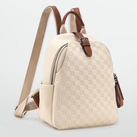 HKCLUF CN5037 Small Backpack Purse for Women Anti Theft Backpack Multipurpose Design Handbag Ladies Shoulder Bags Travel Backpack Outdoorfun dealsforyoudays  TikTokShopBacktoSchool:_Beige