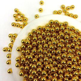 CrzBeadss Pearls No Holes, 500pcs Golden Loose Pearls for Crafting, 5mm Pearls Beads for DIY, Table Scatter, Home Wedding, Birthday Party, Home Decorat, Wedding, Birthday Party