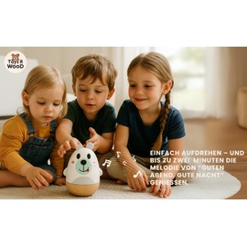 Toys R Wood® Musical Stand Up Bear Made of Wood, FSC-Certified Baby Toy from 12 Months, Montessori Motor Skills Toy with Twist & Sound Function, Tested & Certified by Prüfengel