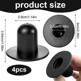 Pack of 4 Pool Plugs, Sealing Plugs, Pipe Plugs, Winter Plugs for Bestway Pool Sealing Plug, Drain Valve, Conical Rubber Plug, Pool Sealing Cap, Compatible with Intex and Bestway (Black)