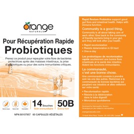 Orange Naturals - Rapid Restore Probiotic, 60 v-caps - Helps to Maintain and Support Immune Function - Promote a Favorable Gut Flora - Source of Probiotics