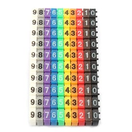 Marcador de Numeración de Cables de Colores Etiquetas de Números de Cables de Tubo con Diseño de Clip(100PCS KCM-2.5MM 2.5 square)