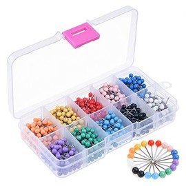 KUUQA 1000 Pieces 1/8 inch Map Push Pins Map Tacks with Plastic Round Heads and Steel Needle