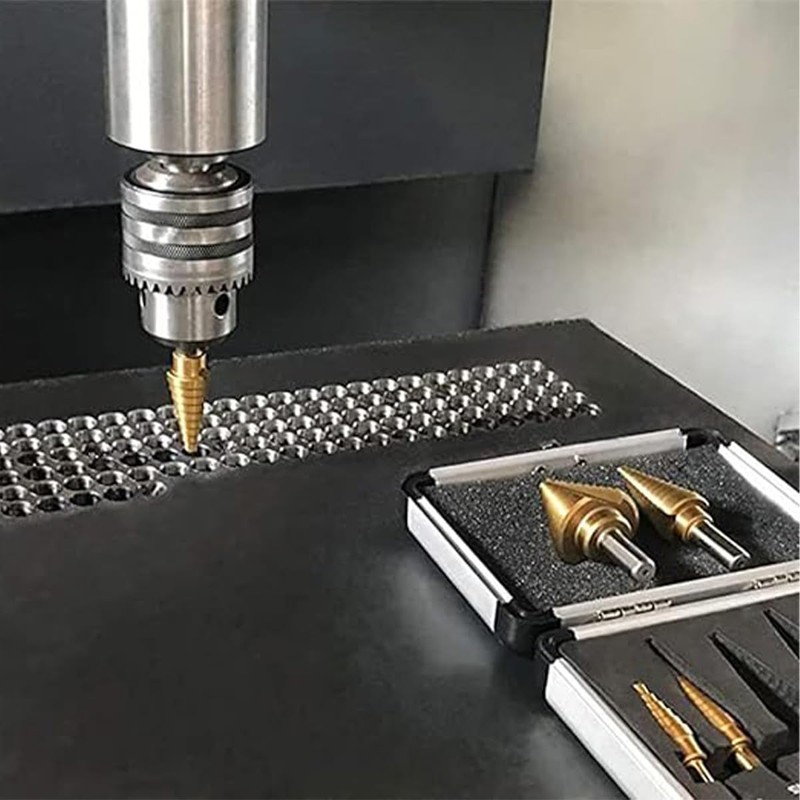GIONAR 5 Pcs Step Drill Bits Set, Cone Drill Bit