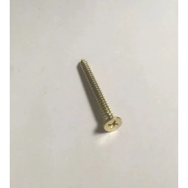 Hillman #10 x 2" BRASS PLATED SHEET METAL SCREW STEEL, FLAT HEAD, PHILLIPS DRIVE