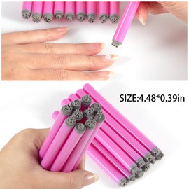WOKOTO 10pcs Nail Art Stamp Pen Set, Flower Butterfly Nail Stamper Tools For Women Various Pattern Nail Stamping Pens, Nail Design Stamp Ideal Nail Accessories For Home DIY Stamper Nails Kit