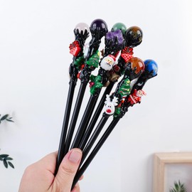 RJINGSHI Natural Aventurine Ball Crystal Wands Wand Magic Wand Fairy Wand Witch Costume Accessories Witch Costume Accessories 10.6"