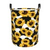 Sunflower And Cow Print Laundry Basket Funny Foldable Waterproof Oxford