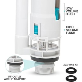 Zodazoqa Double Button Remote Control Split Drain Valve Toilet Drain Valve Adjustable Toilet Dual Flush Valve Toilet Tank Accessories Replacement Parts