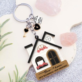Uerifr House Warming Gifts New Home Gift Ideas Acrylic House Keychain Gifts for New Homeowners Housewarming Gift for Women Couple First Homes Apartment Owners Closing Present for Realtor