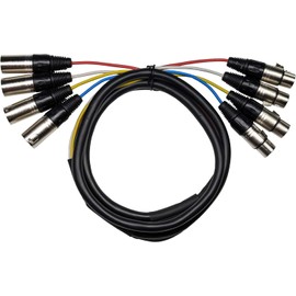 Milestock 4-Channel XLR Male to Female Audio Snake Cable, Color Coded for Live, Recording, Studios, Mixers, IEM & Mic Systems, 20Ft