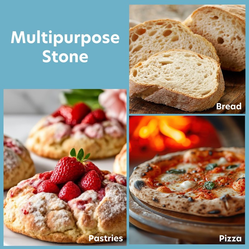 Pizza Stone for Oven, Grill, BBQ - Round 5/8 Inch