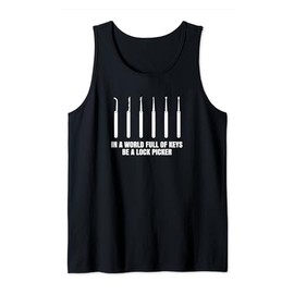 lock picking Lock pick tools lock picker and locksmith Tank Top