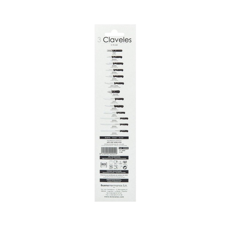 3 Claveles Cuchillo verduras Pom 9 cm 3.5 pulgadas