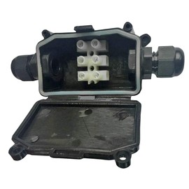 Pro Elec PEL01159 Waterproof Junction Box with Terminal Block, Black, IP65