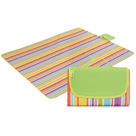 Payanwin Large Outdoor Waterproof Sandproof Foldable Picnic Blanket Tote 57" x 70" for Family Concerts,Beach, Hiking,Party,Camping on Grass Sandproof Water-Resistant Handy Picnic Mat Tote (Rainbow colors)