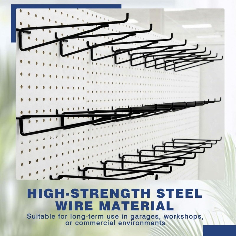 20 Pcs 10 inch Pegboard Shelf Brackets, Black
