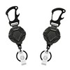 2Pack Heavy Duty Retractable Keychain, Tactical ID Badge Holder Reel