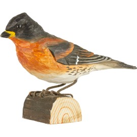 WILDLIFEGARDEN Wildlife Garden WG431 DecoBird Mountain Finch, Hand Carved Decorative Wooden Bird, Small European Birds