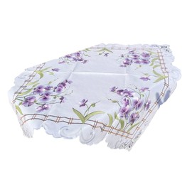 Tablecloth Table Cloth Orchid Flowers White Purple Spring Summer 85 x 85 cm