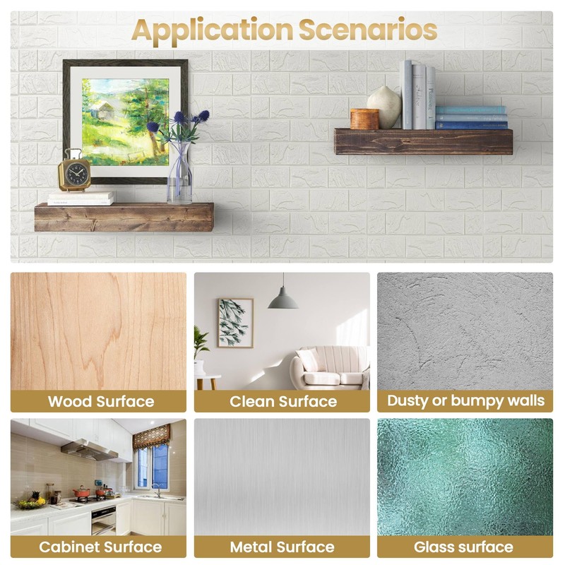 Faux Brick Wall Panels Peel and Stick Tile - 3D