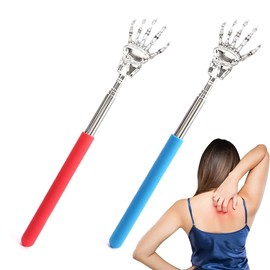 ieron 2Pcs Back Scratcher for Men, Telescoping Extendable Metal Back Scratchers/Hand Massager/Backslap with Rubber Handles