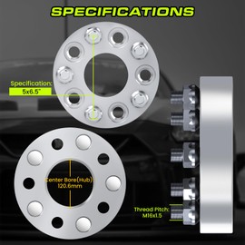 Customadeonly 5x6.5 (5x165.1) Wheel Spacers 25mm (1.0") Forged – 2-Pack – 16x1.5 Studs – Fits Defender 90 1994–1997, Discovery 1994–1998, Range Rover 1970–1998 (5x6.5 Models Only)