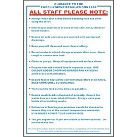 Vogue 8780 Food Safety Act 1995 Guidance Sign Notice Plaque Poster Commercial 330X200mm, green|blue|brown