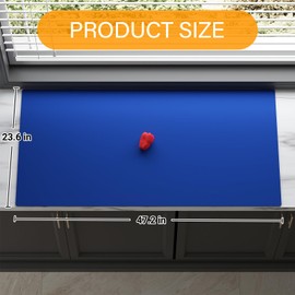 Quality Silicone Table Mat 47x24 Inch - High Heat Resistant (Lab Tested 482°F), Non-Slip Oil-Resistant Surface for Baking & DIY | Waterproof & Easy Clean (Blue)