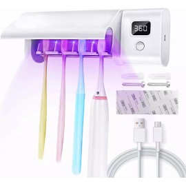 LagomLF UV Sterilizer Toothbrush Holder Cleaner +Automatic Toothpaste Dispenser for kids