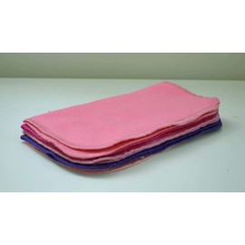 2 Ply Solid Flannel 8x8 Inches Little Wipes Set of 5 Pinks and Purples - Proudly Made in the USA!