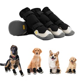 MOOB Dog Shoes for Large Dogs, Dog Boots & Paw Protectors, Dog Shoes for Large Dogs, 4Pcs Medium Dog Booties with Rugged Anti-Slip Sole and Outdoor Reflective for Snowy Day,(Size 2)