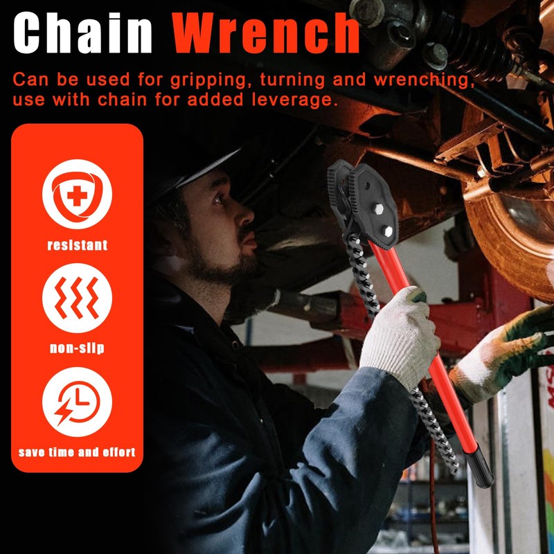 Pcmursal Chain Wrench, 35" Strap Wrench Heavy Duty with 27.5"