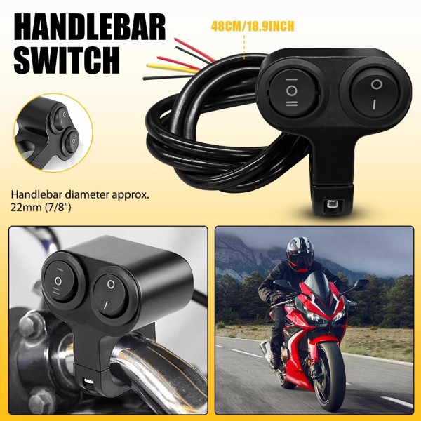Unbranded Motorcycle 7/8" Handlebar ON OFF Switch Headlight Fog Spot