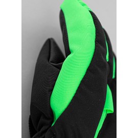 Reusch Ben Comfortable Warm and Windproof Ski Gloves, Everyday Gloves, Baby Gloves, Snow Gloves for Sledging, Black/Green, V