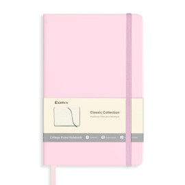 Comix Lined Journal Notebook for Women Men, Journaling Notebooks for Office School Home, Pink, 240 Pages, 5.5" x 8.3", College Ruled, A5, Hardcover