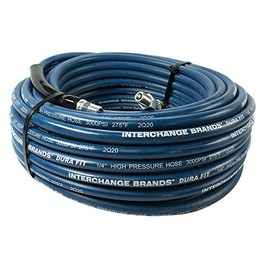 Interchange Brands 9815-150 1/4" X 150' 3000 PSI 1/4" MPT Blue Carpet Cleaning Solution Hose