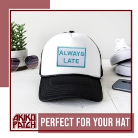 AKIKOPATCH - Parches para planchar siempre tardíos, tamaño de 3 pulgadas, turquesa, para ropa, mochilas, sombreros, bolsas de vaqueros, parches bordados de moda, parches bordados de tela para