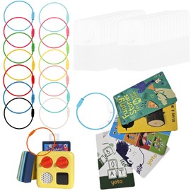 CUBACO 300PCS Yoto Card Holder Self Adhesive Tabs with 15 Ring Loops, Card Holder for Kids Travel Ring Yoto Accessories Heavy Duty Card Organizer Storage