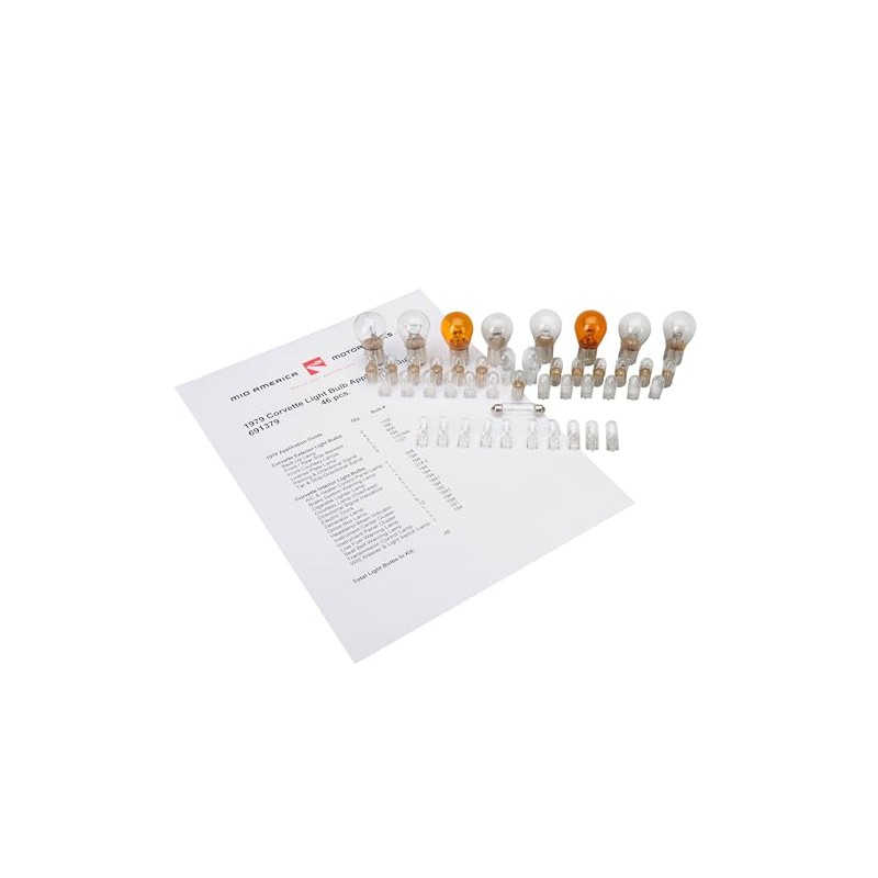 Mid America Motorworks 1979 Corvette Light Bulb Kit 46 Pieces