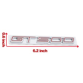 Fidida GT500 Emblem Decal Car Engine Letters Decal Plating Badge 3D Metal Style Fit for Gt500 Car Silver Red