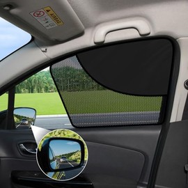 ZATOOTO Car Window Shades Front Window Sun Shade Half Blackout & Half See-Through Car Window Cover for Driver Side Privacy and Visible in One Magnetic Universal for Most Cars for Camp, Travel, Nap