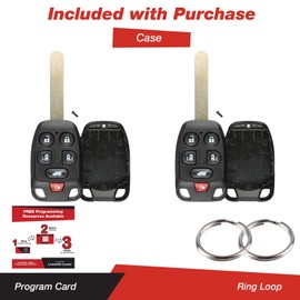 KeylessOption Just The Case Keyless Entry Remote Head Key Combo Fob Shell, Pack of 2