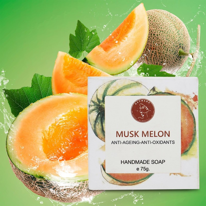 AATMANA Musk Melon Handmade Natural Bar Soap for Men &