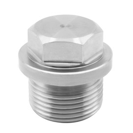 Goldpea 2PCS Stainless Steel 304 Flange Hex Plug M14 x 1.5, Solid Thread Bung Plug Pipe Fitting Universal Fit