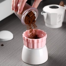 Coffee Grounds Dispenser Fit for 2-3 Cup Moka Pot, Coffee Powder Dosing Funnel Filler for Stovetop Espresso, Moka Pot Accessories, 55mm