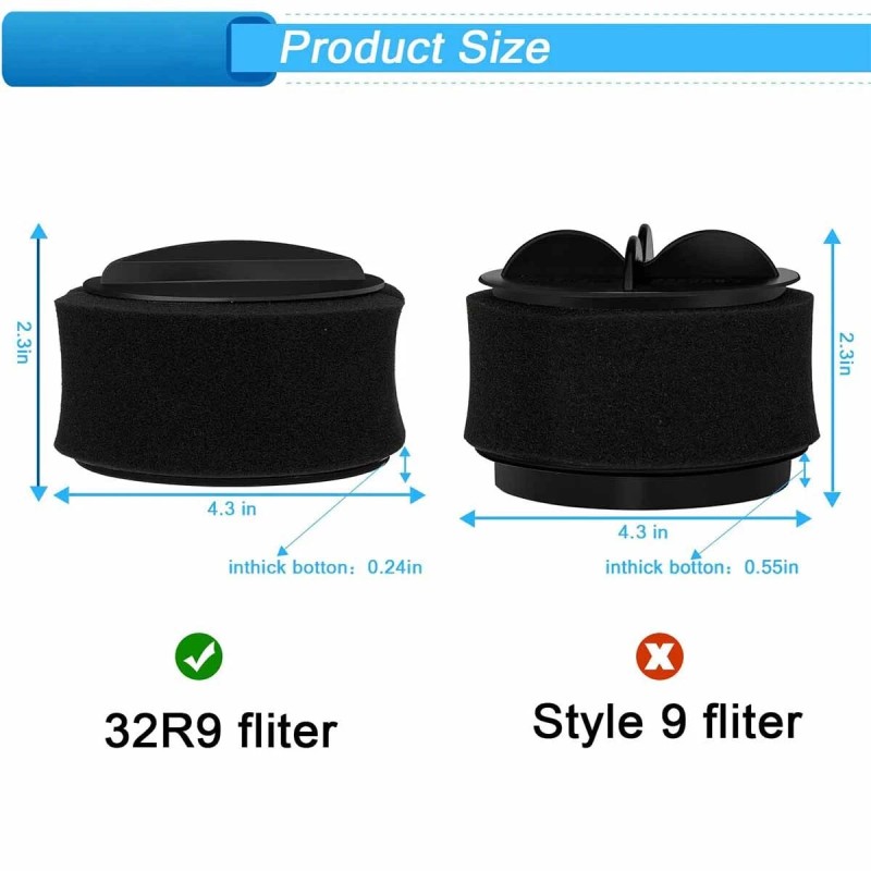 For BISSELL 2 Pack Washable Filter & Foam for Bissell