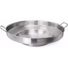 Unbranded New Large 16" Mexican Stainless Steel Style Wok Comal Cazo Griddle Fry Pan