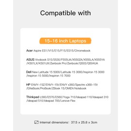 Inateck 15.6 Inch Laptop Bag for Men and Women, TSA Friendly Laptop Case Compatible with Most 15-15.6 inch Laptops, with Trolley Strap